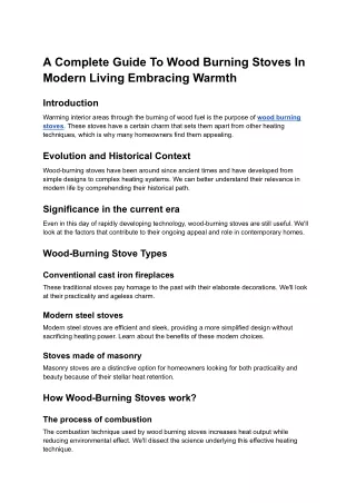 A Complete Guide To Wood Burning Stoves In Modern Living Embracing Warmth