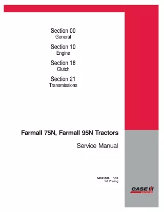 CASE IH FARMALL 75N Tractor Service Repair Manual