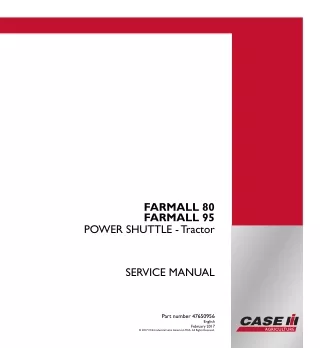 CASE IH FARMALL 80 POWER SHUTTLE Tractor Service Repair Manual