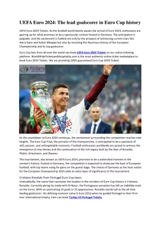 UEFA Euro 2024 The lead goalscorer in Euro Cup history
