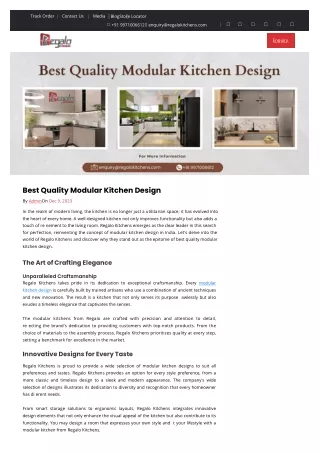 Best Quality Modular Kitchen Design