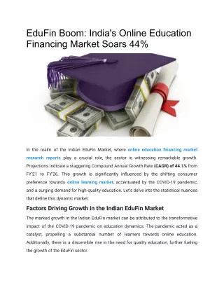 EduFin Boom India's Online Education Financing Market Soars 44%