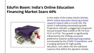 EduFin Boom India's Online Education Financing Market Soars 44%