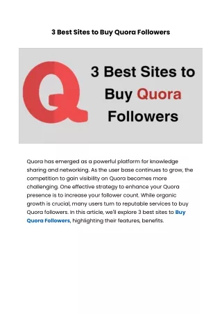 3 Best Sites to Buy Quora Followers