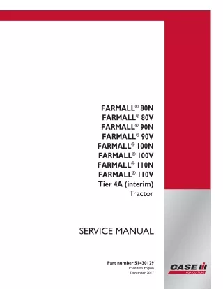 CASE IH FARMALL 90V Tier 4A (interim) Tractor Service Repair Manual