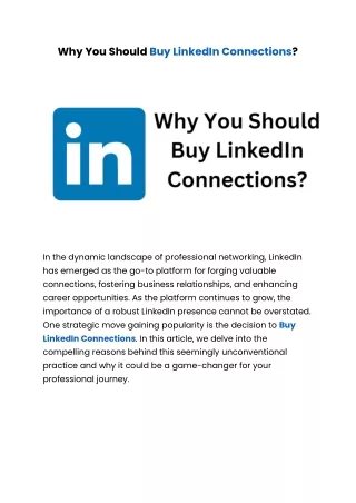 Why You Should Buy LinkedIn Connections