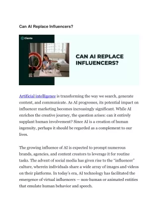 Can AI Replace Influencers