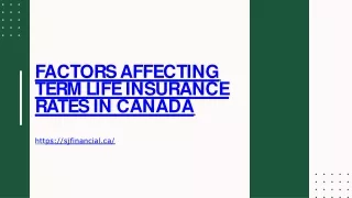 Factors Affecting Term Life Insurance Rates in Canada
