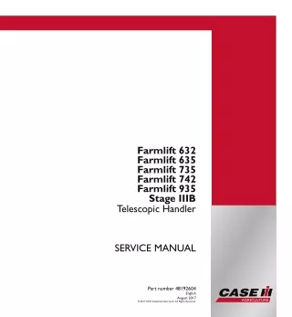 CASE IH Farmlift 742 Stage IIIB Telescopic Handler Service Repair Manual