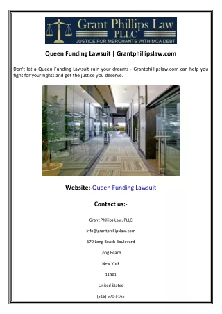 Queen Funding Lawsuit  Grantphillipslaw.com