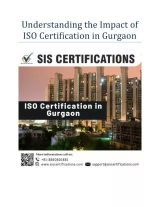 Understanding the Impact of ISO Certification in Gurgaon
