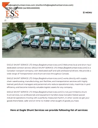 Eagle Shunt Services: Expert Shunt Services in Canada