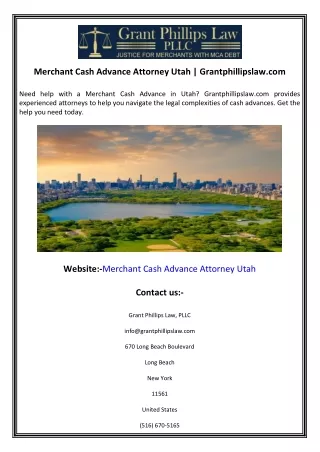 Merchant Cash Advance Attorney Utah  Grantphillipslaw.com