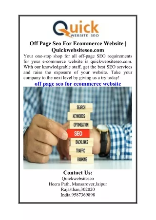 Off Page Seo For Ecommerce Website  Quickwebsiteseo.com