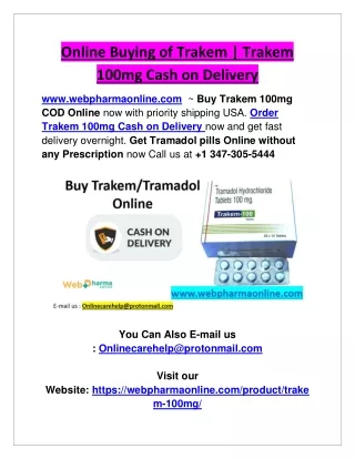 Online Buying of Trakem | Trakem 100mg Cash on Delivery 2024