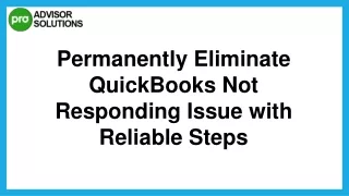 How To Rectify QuickBooks Not Responding Issue