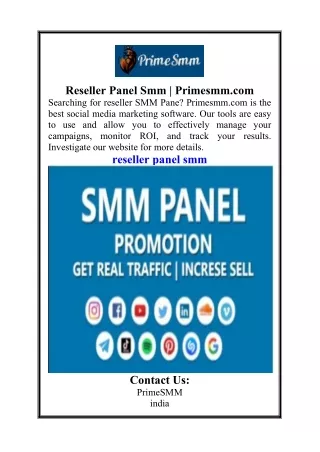 Reseller Panel Smm  Primesmm.com