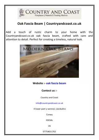 Oak Fascia Beam  Countryandcoast.co.uk