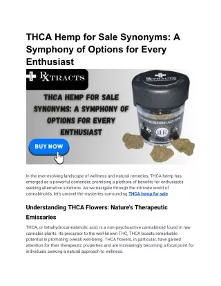 THCA Hemp for Sale Synonyms_ A Symphony of Options for Every Enthusiast