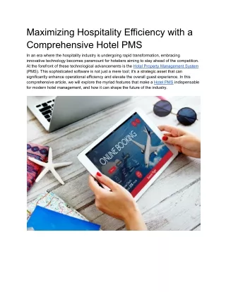 Maximizing Hospitality Efficiency with a Comprehensive Hotel PMS