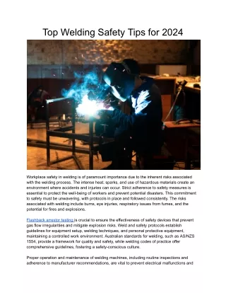 Top Welding Safety Tips for 2024