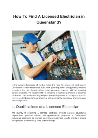 How To Find A Licensed Electrician in Queensland?