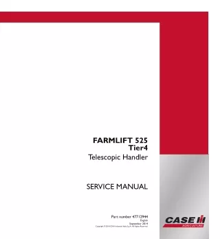 CASE IH FARMLIFT 525 Tier4 Telescopic Handler Service Repair Manual