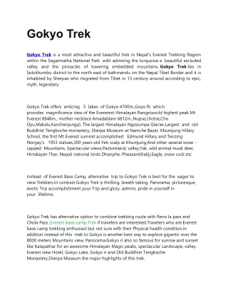 Gokyo Trek