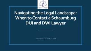 When to Contact a Schaumburg DUI and DWI Lawyer | MarderSeidler