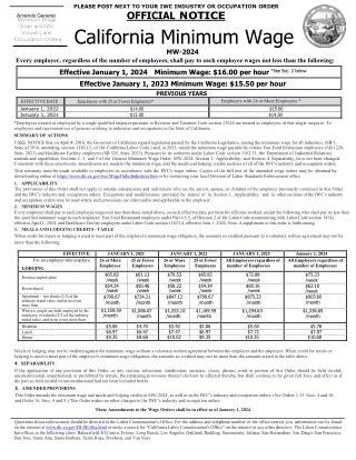 California Minimum Wage 2024 - Marcarian Law Firm