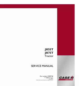 CASE IH JX55T TIER 1 engine, 2WD tractor Service Repair Manual