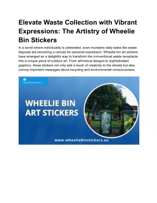 wheelie bin art stickers