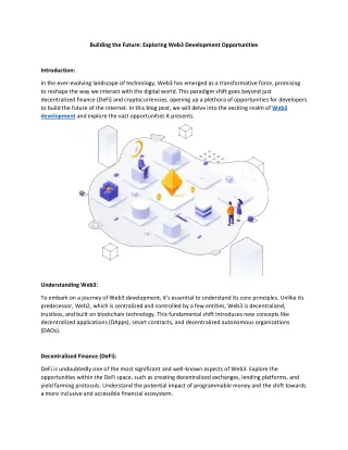 Building the Future Exploring Web3 Development Opportunities