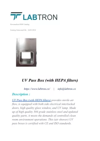 UV Pass Box (with HEPA filters)