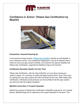 Confidence in Action: Ottawa Gas Certification by Mrphltd