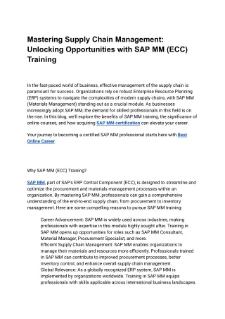 SAP MM Online Training PDF
