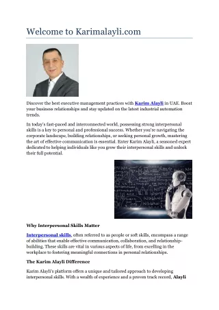 Business owners management with Karim Alayli