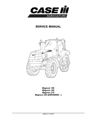 CASE IH Magnum 210 Tractor Service Repair Manual (Z9RH06000 and up)