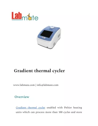 Gradient thermal cycler