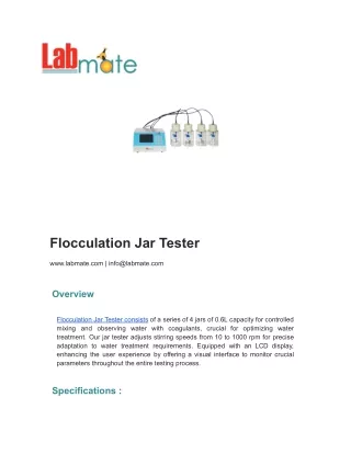 Flocculation Jar Tester