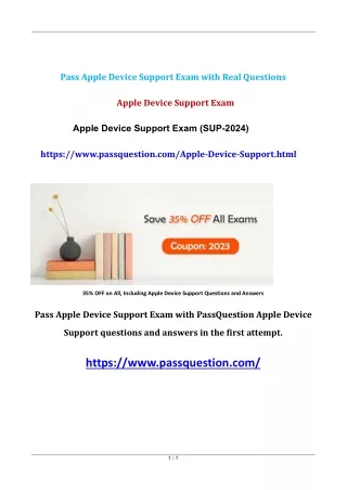 Apple Device Support Exam (SUP-2024) Real Questions