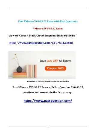 VMware 5V0-93.22 Practice Test Questions