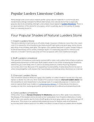 2023 - Popular Lueders Limestone Colors