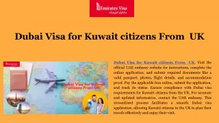 Dubai Visa for Kuwait citizens From  UK