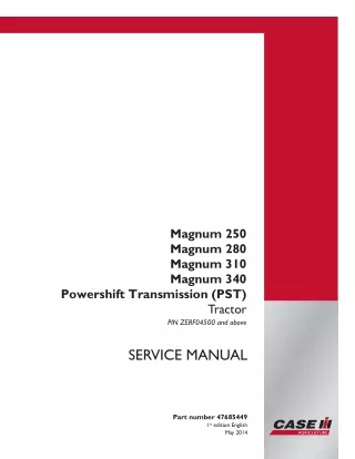 CASE IH Magnum 250 Powershift Transmission (PST) Tier 4B Tractor Service Repair Manual (PIN ZERF04500 and above)
