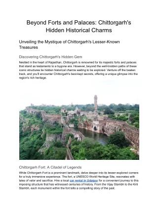Beyond Forts and Palaces_ Chittorgarh's Hidden Historical Charms