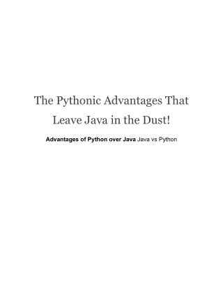 Python Advantages over Java