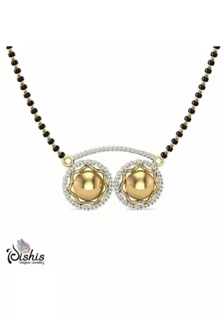 aadhaya 18k yellow gold diamond mangalsutra By Dishis Designer Jewellery.