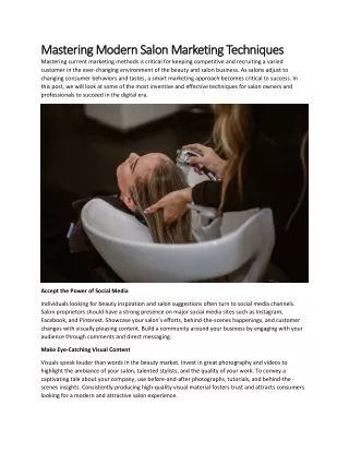 Mastering Modern Salon Marketing Techniques