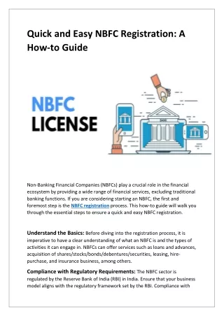 Quick and Easy NBFC Registration: A How-to Guide
